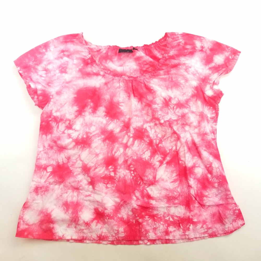 Avenue Pink and White Tie Dye Top Size 18/20